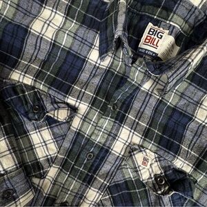 Big Bill Plaid Flannel Work Mens Shirt Outdoor Heavy USA Large